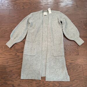 Abercrombie & Fitch waffle stitch duster cardigan - Gray Size Medium NWT